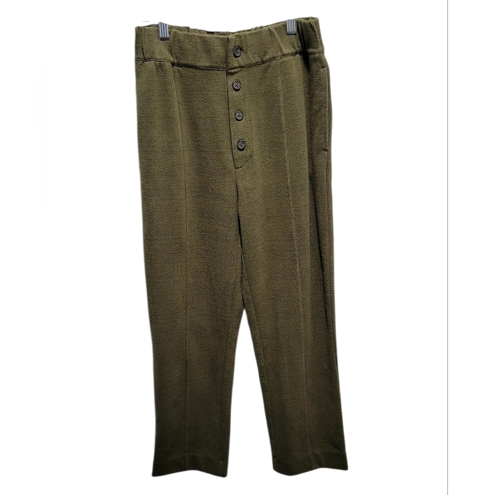 Madewell Knit Huston Button Pants In Glen Plaid Size Small Color Kale - Picture 3 of 11
